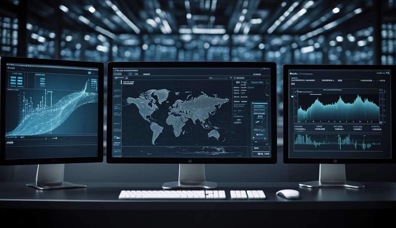 A computer screen displaying SEM platforms with data visualization and optimization tools