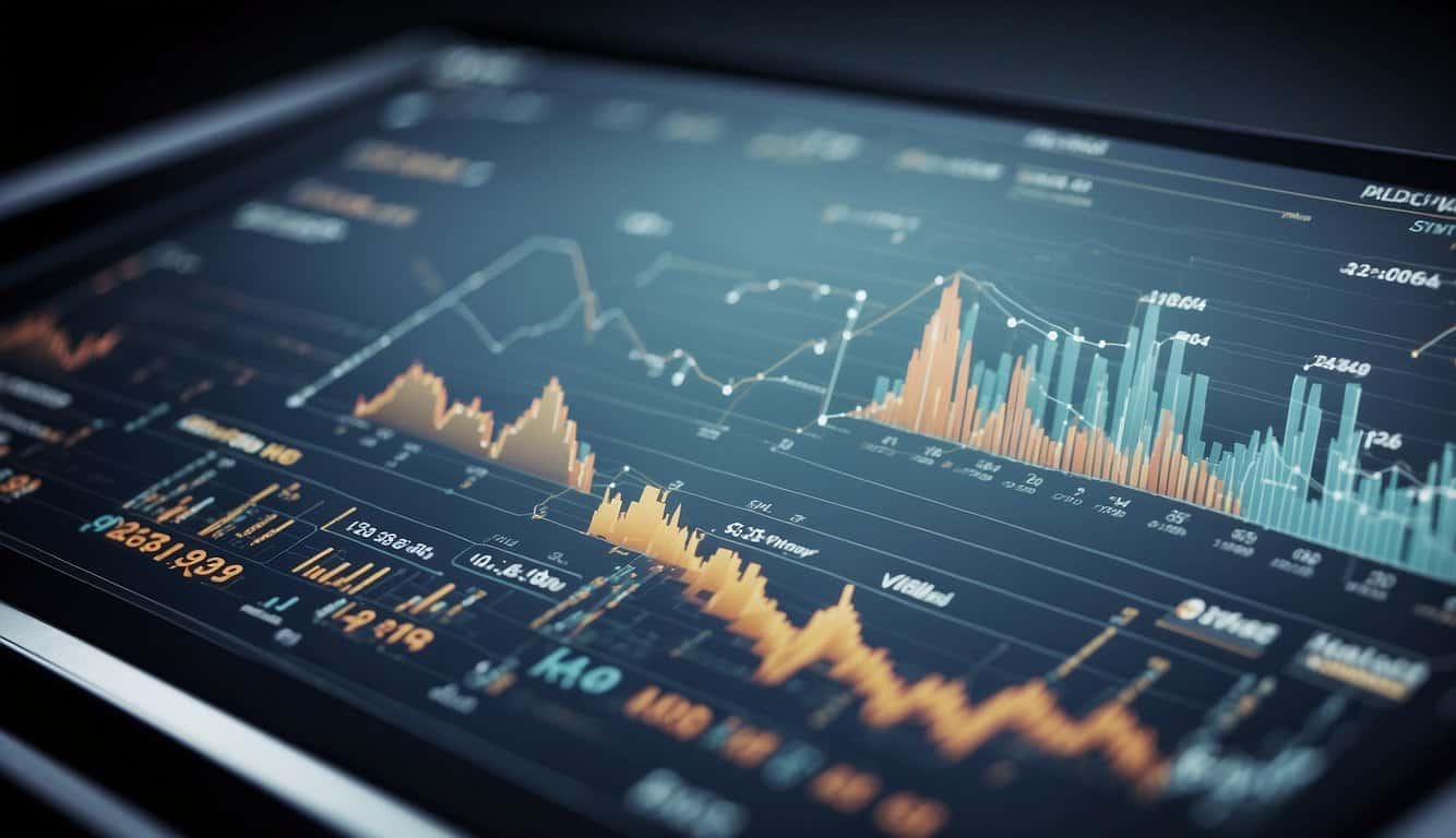 A graph showing rising sales and marketing metrics, with CRM data and success indicators highlighted