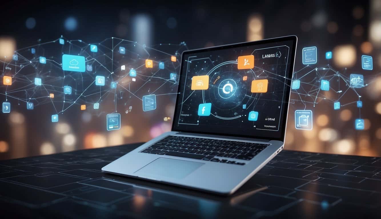 A seamless connection between CRM and landing pages, with data flowing effortlessly from one to the other. Integration is depicted as a smooth, efficient process